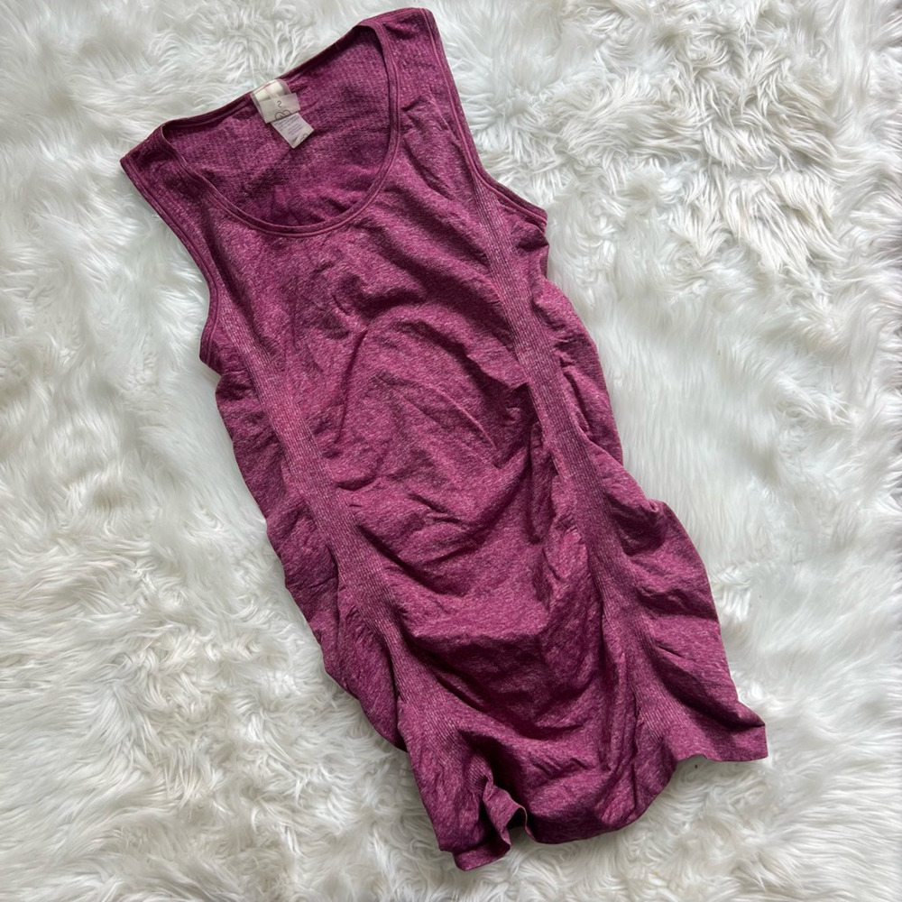 Calia By Carrie Underwood Womens scrunch tank Purple Sleeveless Ruched Party S